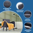 thumbnail image 4 of Giantex Set of 2 Modern Comfortable Fabric Armchair, Mid-Century Accent Sofa for Bedroom Living Room Club, Home, Contemporary Upholstered Linen Sofa Chair, Grey, 4 of 8