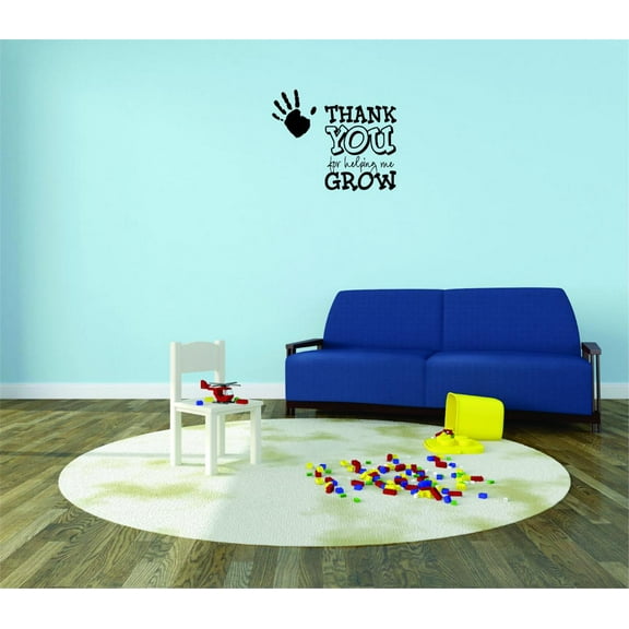 Thank You For Helping Me Grow Play Vinyl Wall Decal for Home - Ruler Inches Yards School Growing Cute Wall Decal Bedroom Living Room Entry - Removable High Tact - Size: 10 In x 20 In