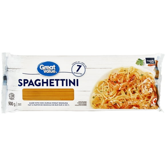 Great Value Spaghettini Pasta, 900 g