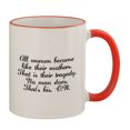 thumbnail image 1 of Oscar Wilde Quote #159 - Funny Humor 11oz Red Handle Coffee Mug Cup, 1 of 6