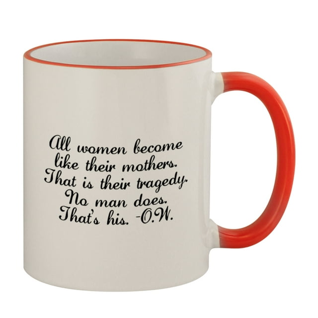 Oscar Wilde Quote #159 - Funny Humor 11oz Red Handle Coffee Mug Cup