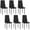 Black, variant on HOMCOM Modern Dining Chairs, Set of 6, PU Leather Upholstered Accent Chairs