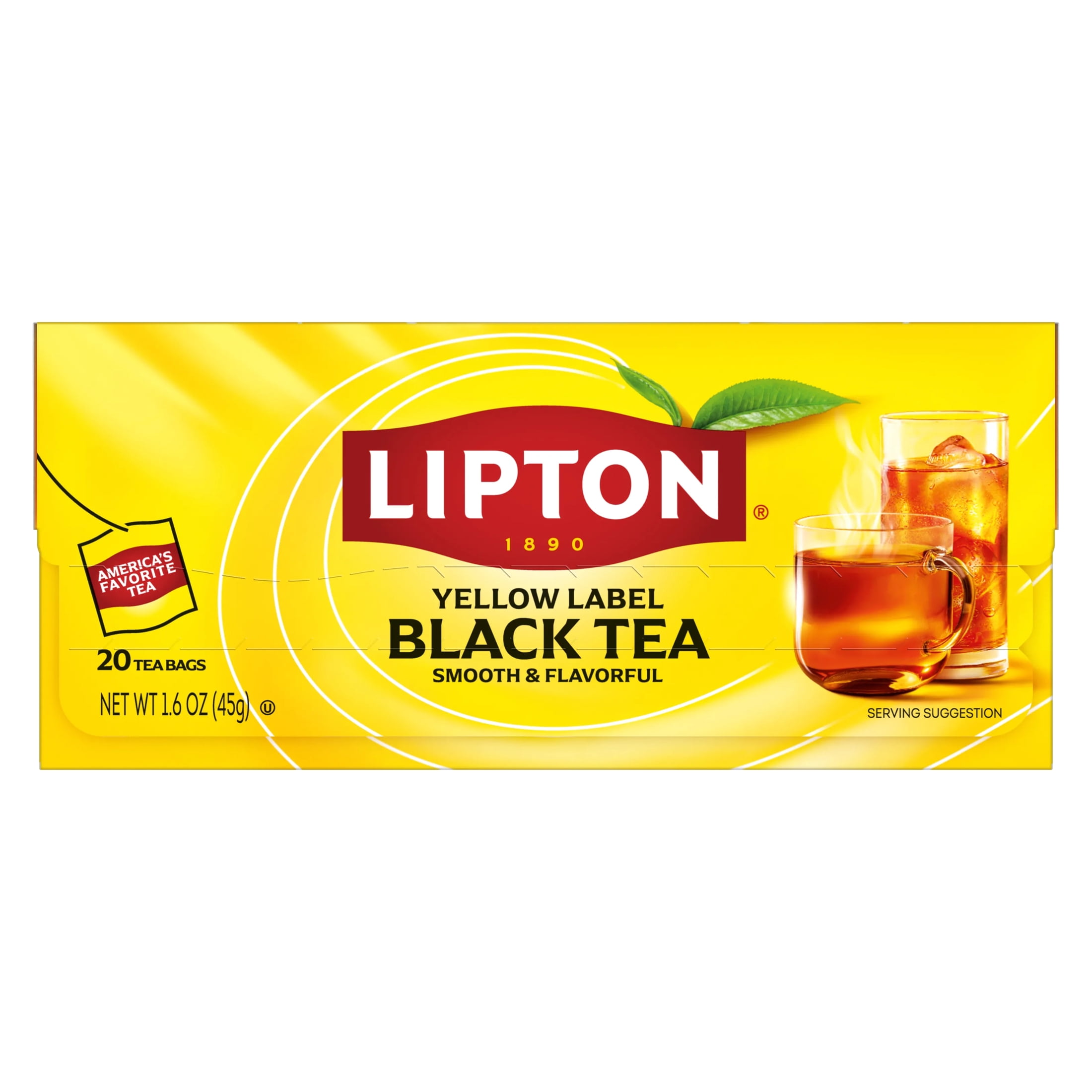 Lipton Black Tea Bags, 20 Count, Pack of 12