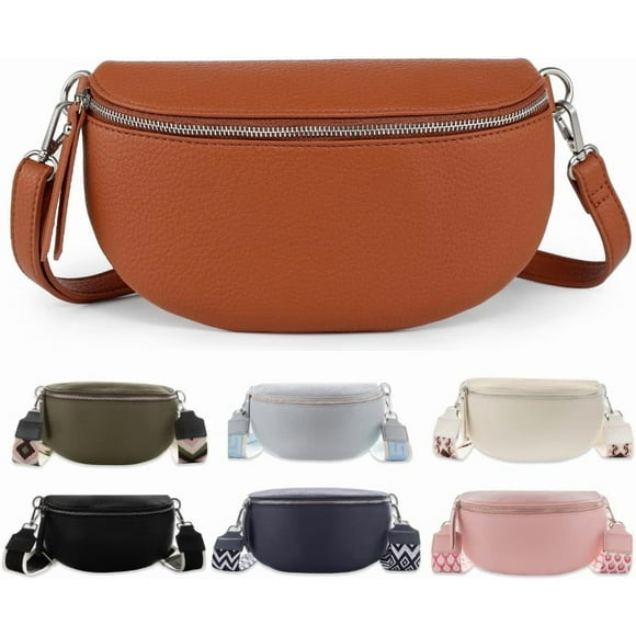 Belt Bag for Women - Brown Cross Body Bag for Women - Mini Leather Everywhere Purse - Waist Bag, Lulu Dupes Sling Bag for Women