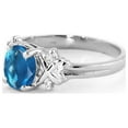 thumbnail image 2 of Galaxy Gold 14k White Gold Ring with Genuine Diamonds and Natural Oval-Shaped Blue Topaz - Size 7.0, 2 of 4