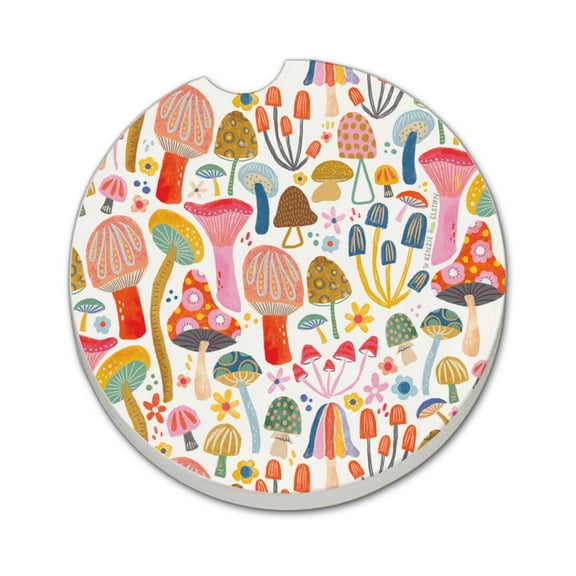 Thirstystone "Retro Shrooms" Single Car Coaster for Vehicle Cup Holder