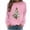 #033-Pink, variant on Wooowa Women's Funny Halloween Pumpkin Face Sweatshirt Slouchy Witch Shirt Long Sleeve Pullover Tops