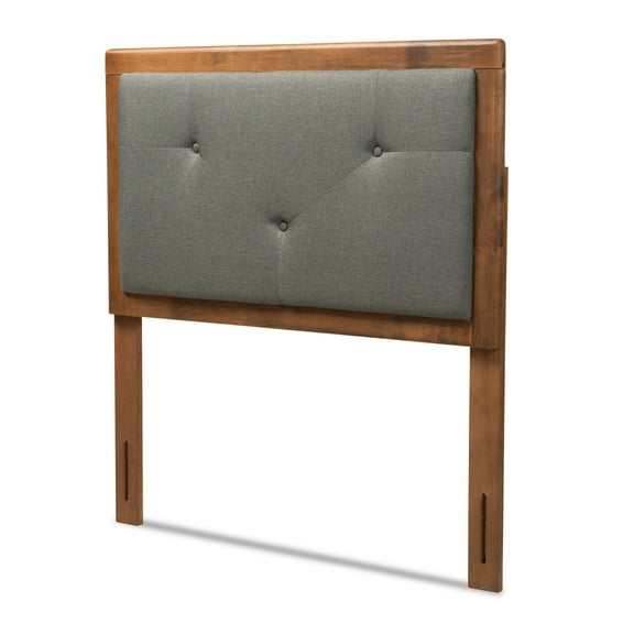 Baxton Studio Abner Modern and Contemporary Transitional Dark Grey Fabric and Walnut Brown Finished  Twin Size