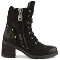 thumbnail image 2 of Replay Firestar Women's Lace Up Leather Ankle Boot With Side Zip In Black Size 7, 2 of 6
