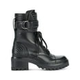 DKNY Womens Basia Leather Quilted Combat & Laceup Boots