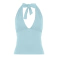 thumbnail image 6 of XIAOCHA Women's Halter Crop Tops Deep V-Neck Sleeveless Fitted Pullover Top Party Streetwear Tops, 6 of 6