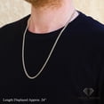 thumbnail image 3 of 925 Italian Sterling Silver 4mm Miami Cuban, FREE Microfiber Cloth, Solid Bombe Curb Link Rhodium Chain Mens Womens Necklace, Giorgio Bergamo, 3 of 7