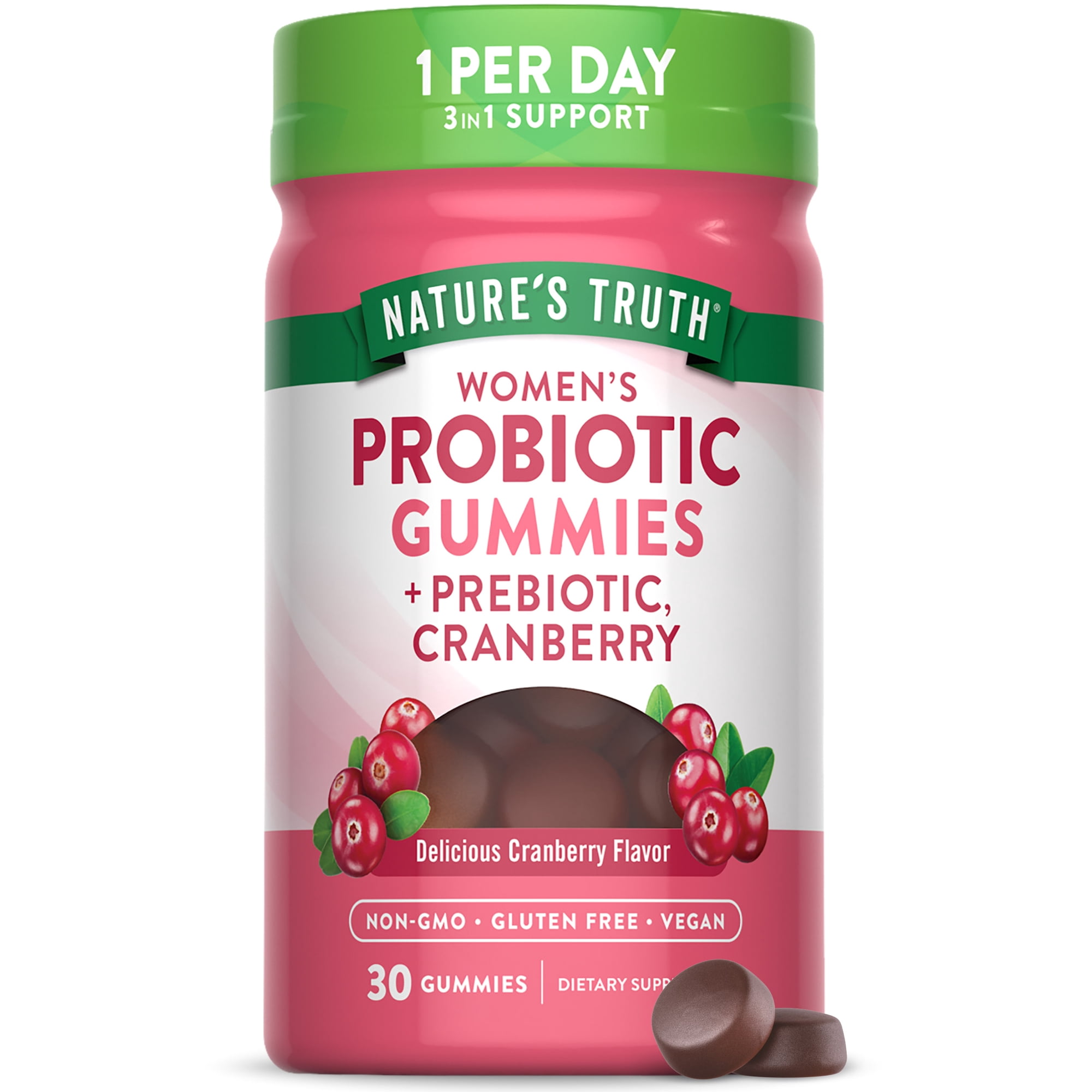 Women's Probiotic Gummies | 30 Count | Cranberry Flavor | by Nature's Truth