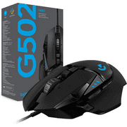 Logitech G502 HERO ماوس ألعاب سلكي عالي الأداء ، مستشعر HERO 25K ، 25600 نقطة لكل بوصة ، RGB ، أوزان قابلة للتعديل ، 11 زرًا قابلاً للبرمجة ، ذاكرة على متن الطائرة ، كمبيوتر شخصي / Mac