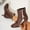 #004-Coffee, variant on Wowcloth Women's Wide Width Glossy Patent Leather Ankle Boots – Trendy High Heel Design for Fall/Winter, Stylish Versatile Nude Booties for Casual or Party Wear