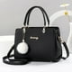 thumbnail image 1 of Plush Ball Decor Satchel Bag, Stylish Solid Color Hand Bag, Women's Office & Work Shoulder Purse, 1 of 4