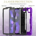 thumbnail image 5 of Shockproof Case for Apple iPad Air 11-inch 2024 iPad Pro 11 2022/2021/2020/2018 4th/ 3rd/ 2nd/1st/ iPad Air 4 5 10.9", Shoulder Strap Kids Case with Pencil Holder/Screen Protector,Purple, 5 of 8