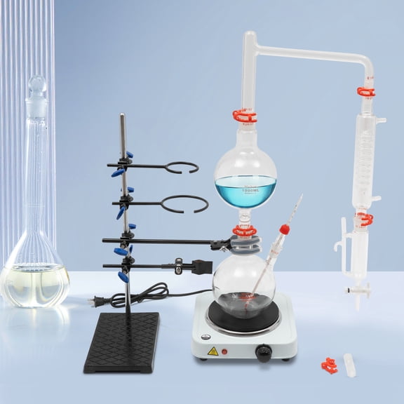 Organic Chemistry Lab Glassware Glass Kit Distillation Equipment Set 1000mL