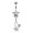 Clear, variant on Sparkle Shooting Stars 14G Surgical Steel Belly Button Ring, Light Pink