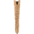thumbnail image 2 of BLISSFUL STEP Platform Round Toe Zipper Slouch Chunky Heel Over the Knee Boots Khaki 8, 2 of 8