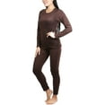 thumbnail image 4 of ToBeInStyle Women's Soft Velvet Long Sleeve Top and Bottom Thermal Set, 4 of 7