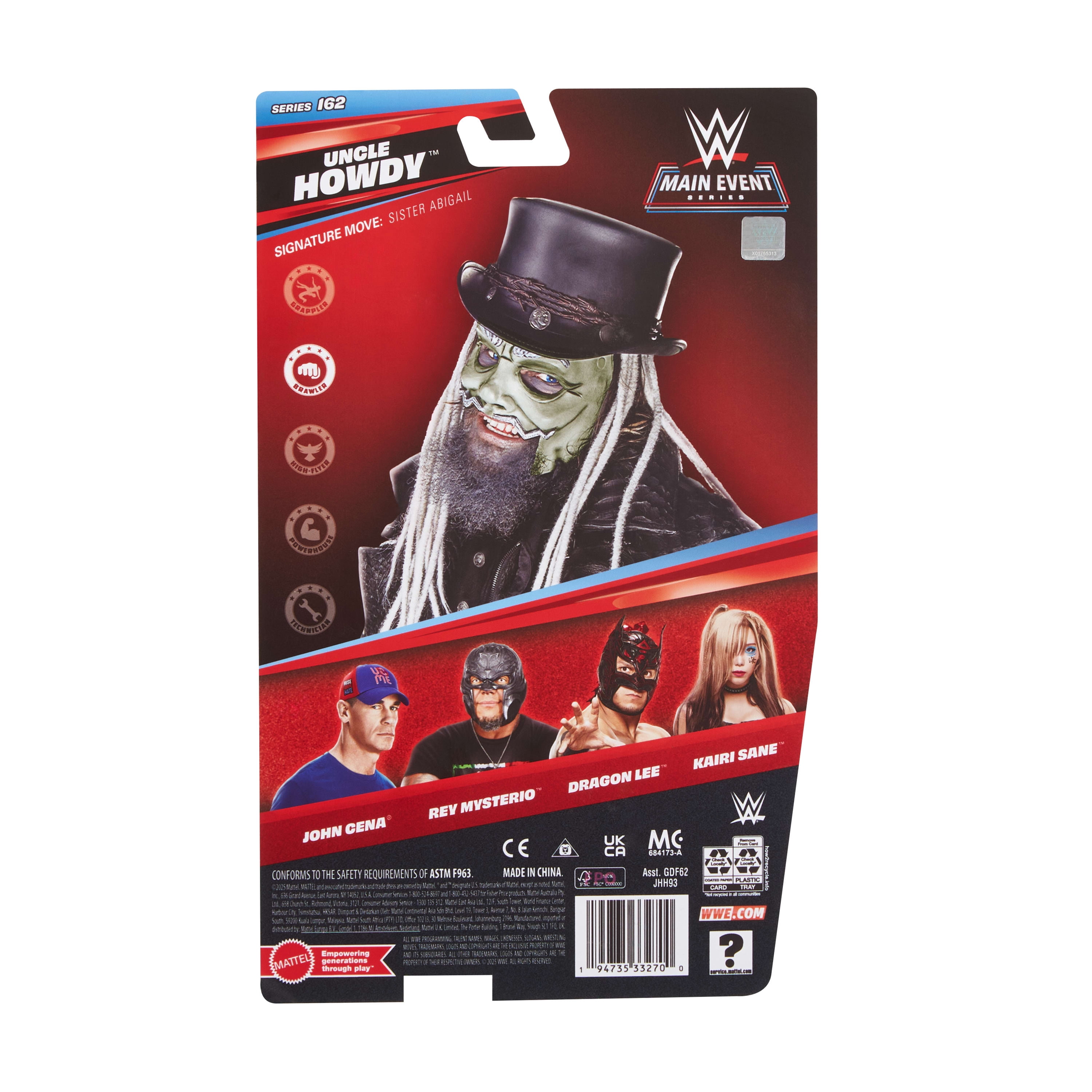 WWE Uncle Howdy Action Figure, Main Event Series #162, 6-inch Collectible with Articulation
