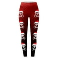 thumbnail image 2 of MKLEKYY Leggings para mujer, leggings con estampado navideño festivo para mujer, pantalones de yoga de cintura alta, mallas deportivas cómodas para fitness y entrenamiento, 2 of 4