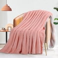 thumbnail image 2 of Polyester Sherpa Blanket, Multi-Purpose Super Soft Blanket for Queen Beds, Pink, 150 x 200 cm, 2 of 5