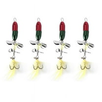 4X Long Casting Spinner Bait Fishing Lure Double Tail Propeller Trout Carp Catfish Artificial Ice Fishing Lures 10G,4 x Piece Fishing Lure,Green&Blue