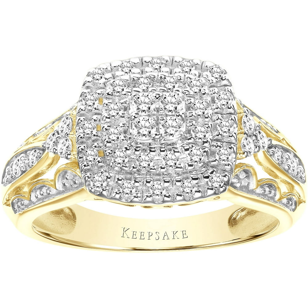 Keepsake 3/8ctw Certified Genuine Diamond 10KT Yellow Gold Ladies