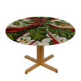 thumbnail image 3 of ARISTURING Christmas Tablecloth Round, Poinsettia Washable Table Cover for Party Picnic Dinner Decor White, 3 of 7
