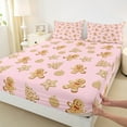 thumbnail image 3 of Homewish Christmas Gingerbread Man 4pcs Bed Sheets for Teens Boys Girls,Brown Pink King Sheets,Happy Xmas Super Cozy Sheet Set,Ultra Soft Home Decor, 3 of 7