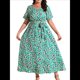 thumbnail image 1 of Vestido de Verano Holgado Informal de Corta con Corte A y Corte en A para Mujer, Talla Grande Círculo Verde XXXL, 1 of 7