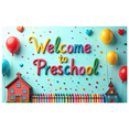thumbnail image 2 of Welcome to Preschool Banner Backdrop Colorful Decorations for Classroom Kid's Party Event Supplies School Props Background Party, 2 of 4