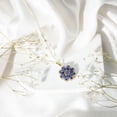 thumbnail image 4 of Rosec Jewels Certified Lab Grown Blue Sapphire Flower Pendant Necklace (AAAA Quality) - with Chain - Ready to Gift for Women, 10K Yellow Gold, 4 of 8