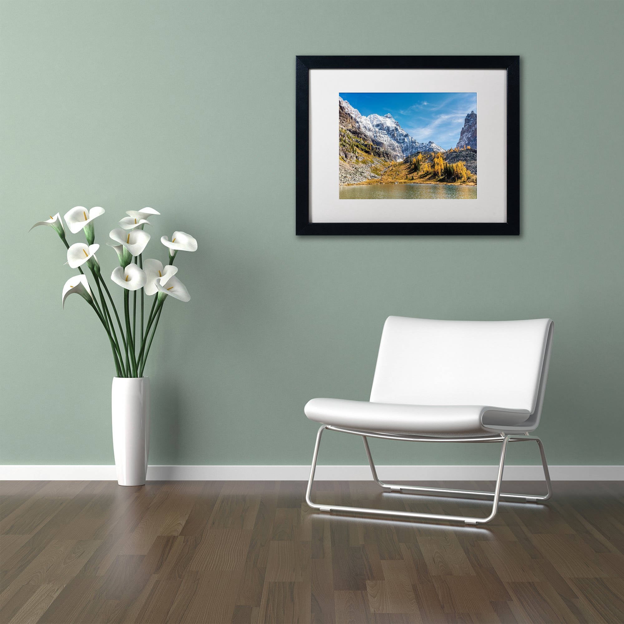 Trademark Fine Art 'Opabin Plateau Autumn' Canvas Art by Pierre Leclerc, White Matte, Black Frame
