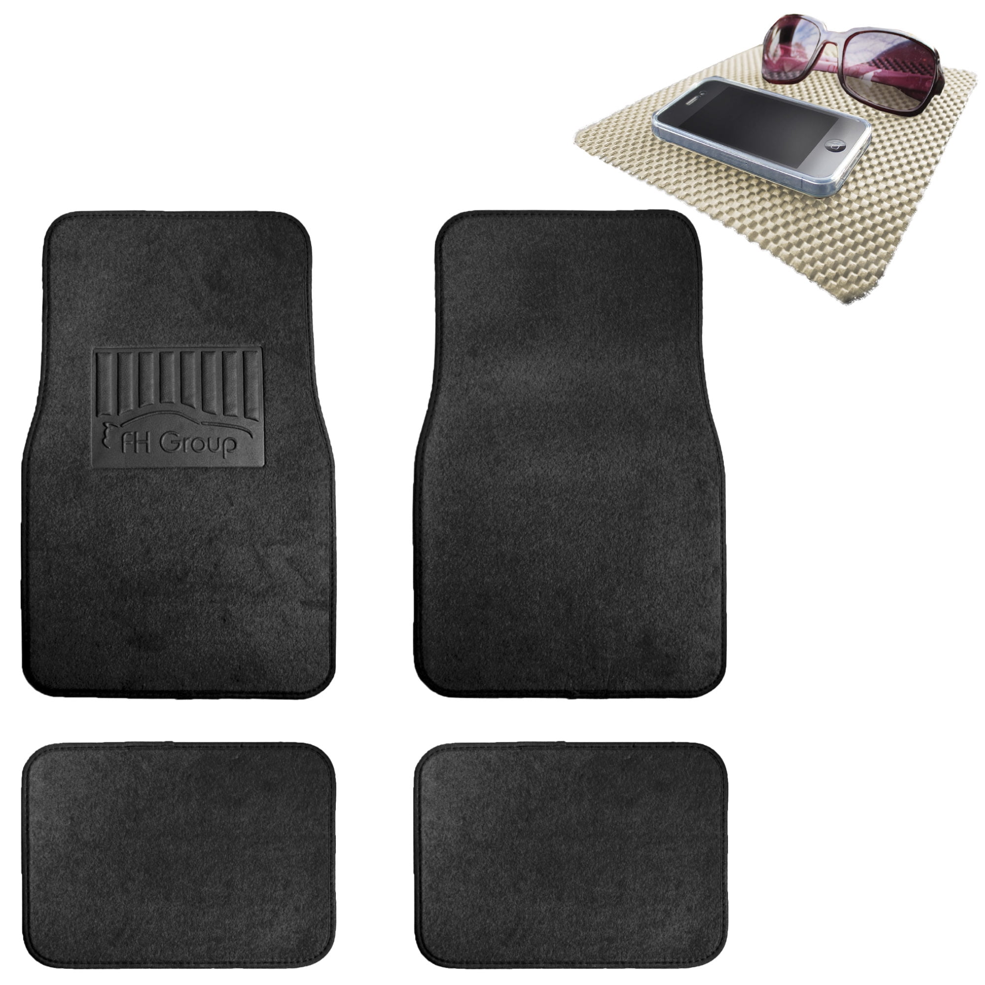 FH Group, 4pcs Floor Carpet Mats For Universal Auto Car SUV Van Black w