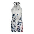 thumbnail image 6 of Women's Halter Romper Floral Print Sleeveless Short Jumpsuit Summer Beach One Piece Backless Loose Fit Jumpsuits S, 6 of 7