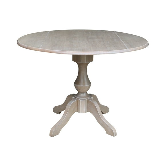 42" Round Dual Drop Leaf Pedestal Table - 30.3"H