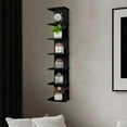 thumbnail image 5 of 7 Tier Wall Shelf Unit - Lack Floating Shelf, Black Compact Display Floating Shelf, Vertical Column Wall Decor Mount Floating Storage Organizer Tall Tower Shelf for Bathroom，Bedrooms, Living Rooms, 5 of 7