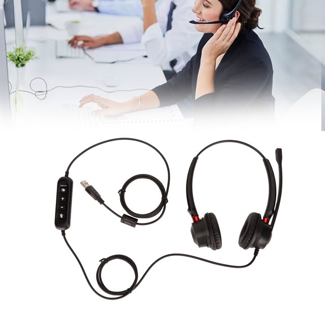 Adjustable Customer Service Headset, ENC Noise Cancelling Business Headphone, Support Microphone Mute, For , Call Center, Telemarketing, Insurance, Customer Service,