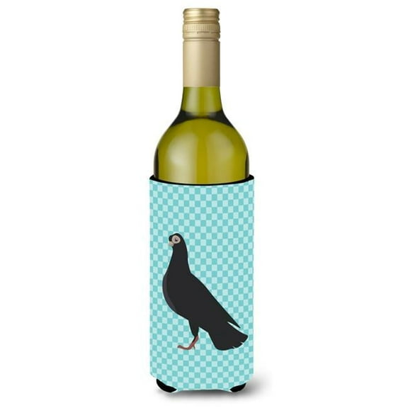 Budapest Highflyer Pigeon Blue Check Wine Bottle Beverge Insulator Hugger