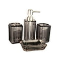 thumbnail image 2 of 4Pcs Bath Accessory Soap Dispenser Transparent Lotion Bottle Vanity Accessory Set Toilet Accessories Set Soap Dish Toothbrush Cup Decor Gray, 2 of 9