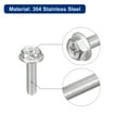thumbnail image 4 of Uxcell M3x12mm Phillips Hex Head Flange Bolts, 10 Pack 304 Stainless Steel Screws, 4 of 5