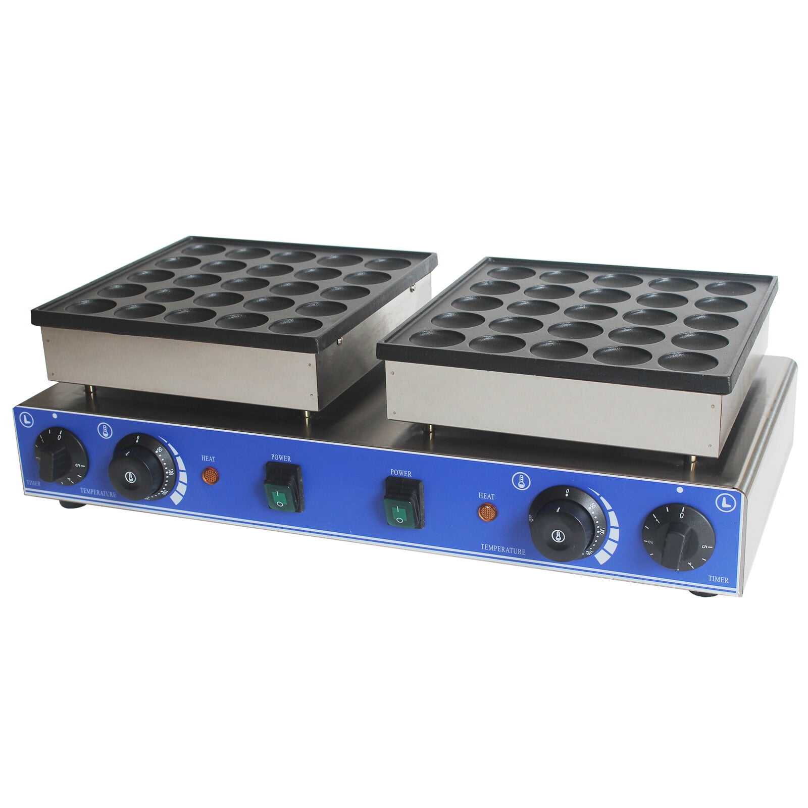 50PCS Mini Dutch Pancake Baker Commercial Waffle Maker Machine Pancake Maker Machine with Non-Stick Coating, Temperature Time Adjustable for Kitchen Restaurant