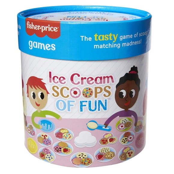 Fisher-Price Ice Cream Scoops of Fun Board Game for Kids with Ice Cream Scoop Spinner