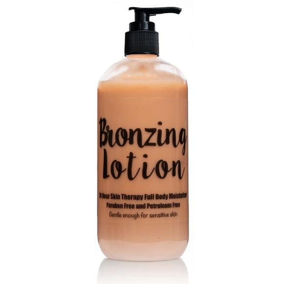 The Lotion Company Loción para terapia de la piel las 24 horas, loción bronceadora bronceadora para bronceado en interiores y exteriores, humectante para todo el cuerpo, fabricado en EE. UU., 16 onzas