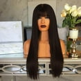 thumbnail image 4 of Fashion Synthetic Long Black Straight Natural Hair Full Wigs For Women, 4 of 5