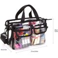 thumbnail image 2 of Bolsa de cosméticos EVA transparente, bolsa de almacenamiento de maquillaje de viaje portátil para mujeres y niñas, bolsa de aseo impermeable, bolsa de hombro para viajes en la playa, 2 of 5