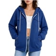thumbnail image 3 of Women's Full Zip Hooded Sweatshirt Casual Long Sleeve Hoodie with Pockets Fall Winter Sportswear, 3 of 6